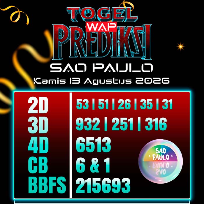 prediksi togel wap SAO PAULO 13-Aug-2026