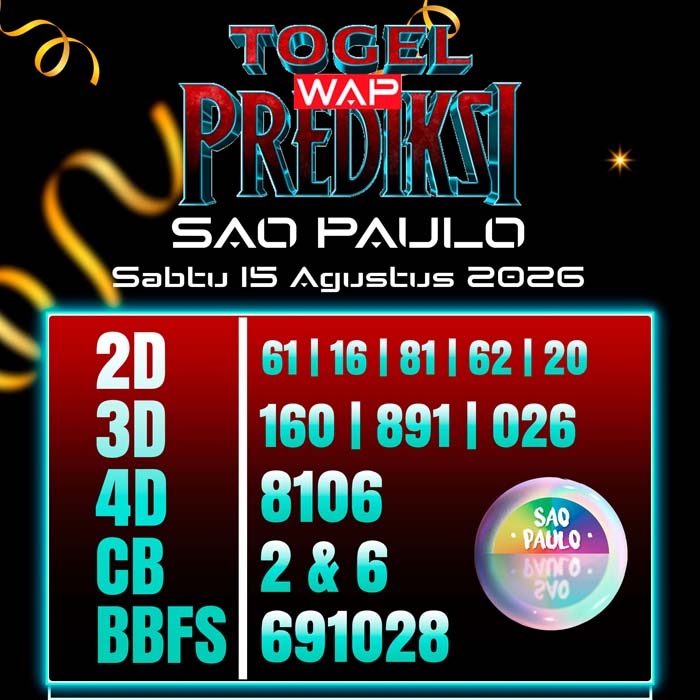prediksi togel wap SAO PAULO 15-Aug-2026