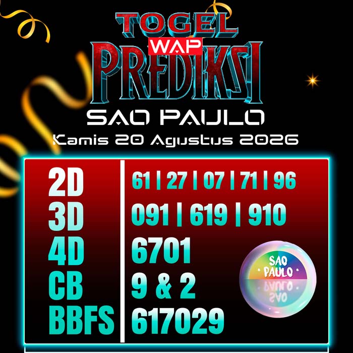 prediksi togel wap SAO PAULO 20-Aug-2026