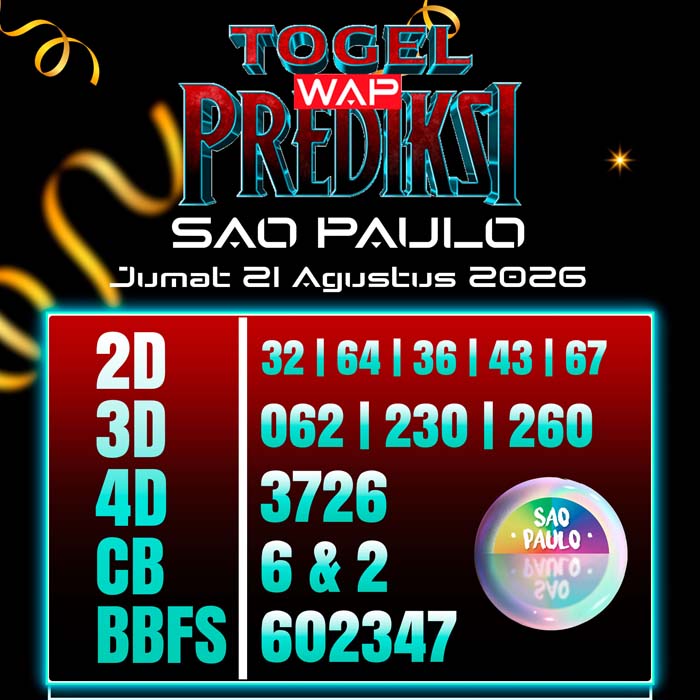 prediksi togel wap SAO PAULO 21-Aug-2026