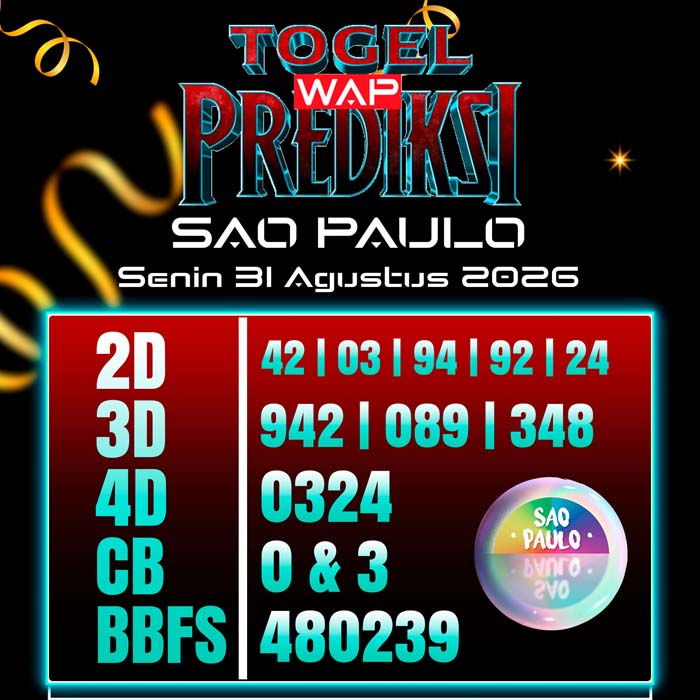 prediksi togel wap SAO PAULO 31-Aug-2026